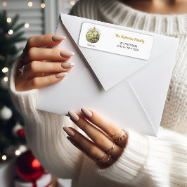 モダン金ゴールドエレガントドードルオーナメント ラベル