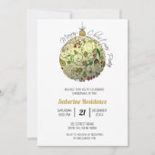 モダン金ゴールドエレガントドードルオーナメント 招待状 (正面)