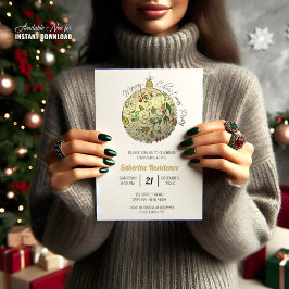 モダン金ゴールドエレガントドードルオーナメント 招待状