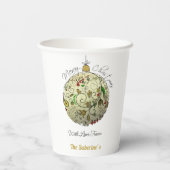 モダン金ゴールドエレガントドードルオーナメント 紙コップ (裏面)