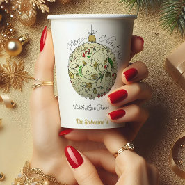 モダン金ゴールドエレガントドードルオーナメント 紙コップ