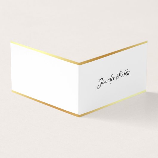 モダン金ゴールドエレガントハンドスクリプトシンプルテンプレート 名刺 (外部)