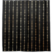 モダン金ゴールドエレガントビーズ円点パターン| シャワーカーテン (正面)