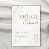 モダン金ゴールドエレガントペニースケッチブライダルシャワー 招待状