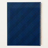 モダン金ゴールドエレガントモノグラムネイビーブルースクウェア プランナー手帳 (裏面)