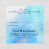 モダン金ゴールドエレガント大理石美しいサロン 紹介カード (裏面)