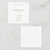 モダン金ゴールドエレガント文字フォントシンプルプレインラグジュアリー スクエア名刺 (正面/裏面)