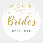 モダン金ゴールドエレガント紙吹雪グッドバッグラベル ラウンドシール (正面)