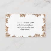 モダン金ゴールドエレガント雪片  名刺 (裏面)