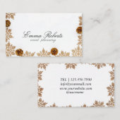 モダン金ゴールドエレガント雪片  名刺 (正面/裏面)