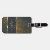 モダン金ゴールドエレガントTouch ラゲッジタグ (正面横)