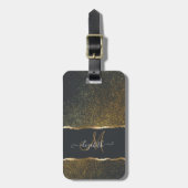 モダン金ゴールドエレガントTouch ラゲッジタグ (正面縦)