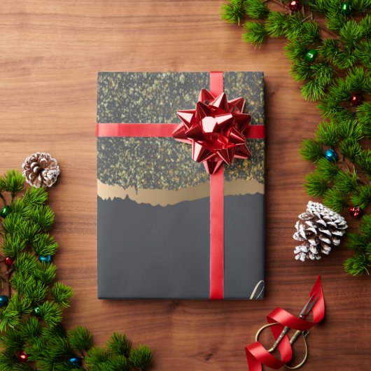 モダン金ゴールドエレガントTouch ラッピングペーパー (クリスマスギフト)