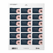 モダン金ゴールドエンボスフローラ |差出人住所 ラベル (フルシート)