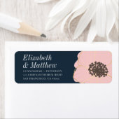 モダン金ゴールドエンボスフローラ |差出人住所 ラベル (インサイチュ)