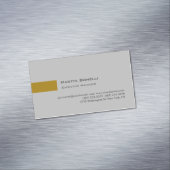 モダン金ゴールドカラーグレーカスタム簡単編集 マグネット名刺 (インサイチュ)