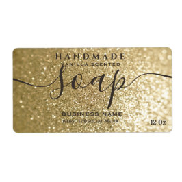 モダン金ゴールドキラキラ輝くスクリプトsoapラベル ラベル
