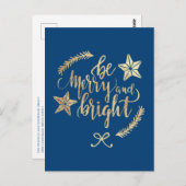 モダン金ゴールドクライアント感謝の休日 ポストカード (正面/裏面)