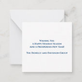 モダン金ゴールドクライアント感謝ホリデーギフト ノートカード (裏面)