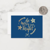 モダン金ゴールドクライアント感謝ホリデーギフト ノートカード (正面/裏面インサイチュ)