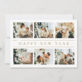 モダン金ゴールドクラシックメリークリスマス写真コラージュ シーズンカード (裏面)