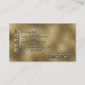 モダン金ゴールドクラッシーの口紅美しいメイクアップ 名刺 (裏面)