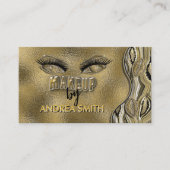 モダン金ゴールドクラッシーの口紅美しいメイクアップ 名刺 (正面)