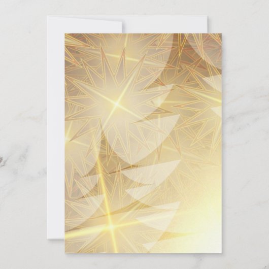 モダン金ゴールドクリスマスツリー結婚クリスチャン 招待状 (裏面)