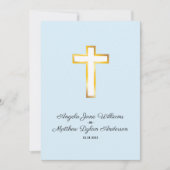 モダン金ゴールドクロス宗教教会の式典 招待状 (正面)