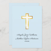 モダン金ゴールドクロス宗教教会の式典 招待状 (正面/裏面)