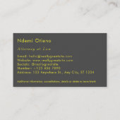 モダン金ゴールドグストライプレー弁護士弁護士 名刺 (裏面)