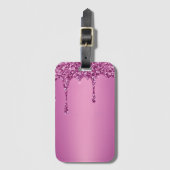 モダン金ゴールドグラデーション大理石グラム金属箔 ラゲッジタグ (正面縦)