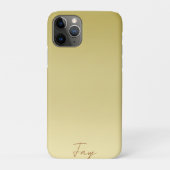 モダン金ゴールドグラデーション高級タイポグラフィ名 Case-Mate iPhoneケース (裏)
