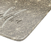 モダン金ゴールドグリッターのスパパーソナライズされたクル名 カッティングボード (角)