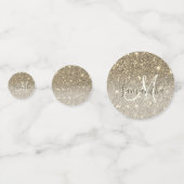 モダン金ゴールドグリッターのスパパーソナライズされたクル名 コンフェッティ (裏面)