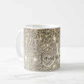 モダン金ゴールドグリッターのスパパーソナライズされたクル名 コーヒーマグカップ (正面左)