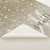 モダン金ゴールドグリッターのスパパーソナライズされたクル名 シェルパブランケット (3/4)