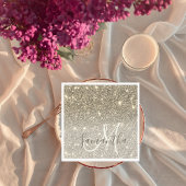 モダン金ゴールドグリッターのスパパーソナライズされたクル名 スタンダードランチョンナプキン