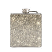 モダン金ゴールドグリッターのスパパーソナライズされたクル名 フラスク (裏面)