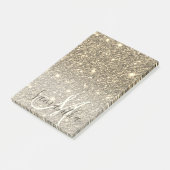 モダン金ゴールドグリッターのスパパーソナライズされたクル名 ポストイット (アングル)