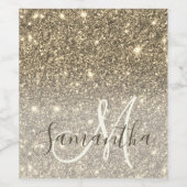 モダン金ゴールドグリッターのスパパーソナライズされたクル名 ワインラベル (シングルラベル)