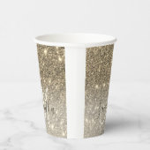 モダン金ゴールドグリッターのスパパーソナライズされたクル名 紙コップ (右)