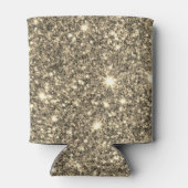 モダン金ゴールドグリッターのスパパーソナライズされたクル名 缶クーラー (裏面)