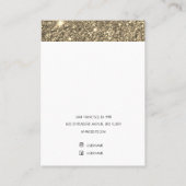 モダン金ゴールドグリッターのスパークル収入保持者 名刺 (裏面)