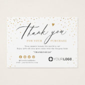 モダン金ゴールドグリッターのビジ感謝していネスロゴを挿入 (正面)