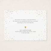 モダン金ゴールドグリッターのビジ感謝していネスロゴを挿入 (裏面)