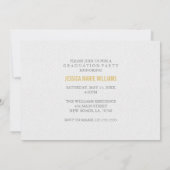 モダン金ゴールドグリッターの卒業招待状 招待状 (裏面)