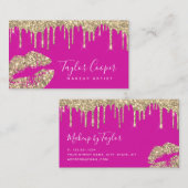 モダン金ゴールドグリッターの口コミでアーティストビジネスを構成する  名刺 (正面/裏面)