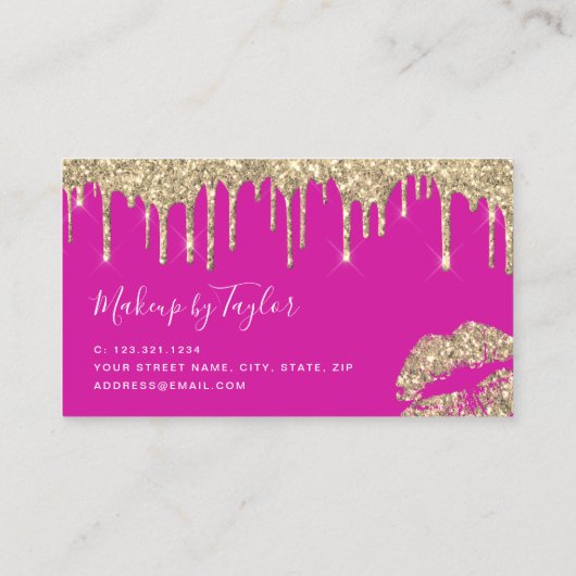 モダン金ゴールドグリッターの口コミでアーティストビジネスを構成する 名刺 (裏面)