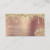 モダン金ゴールドグリッターの口紅  名刺 (裏面)